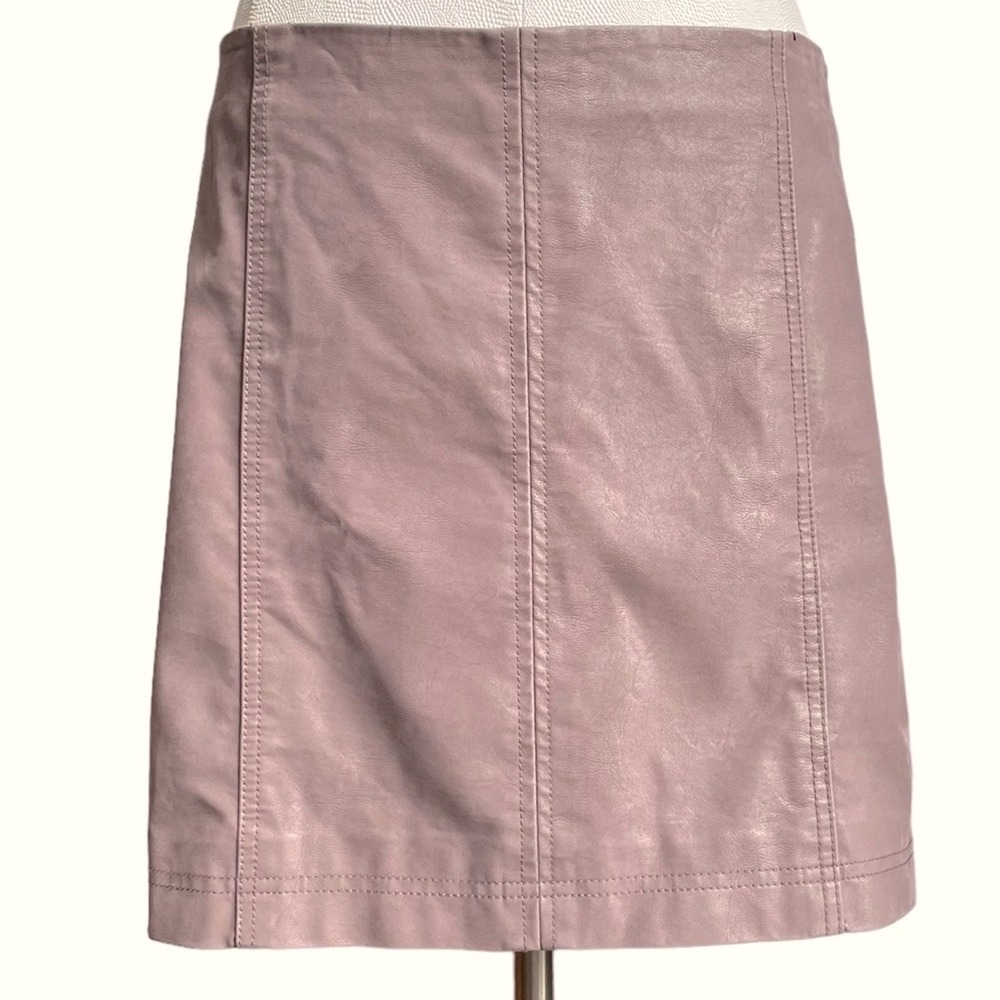 Free People Women's Faux Leather‎ A Line Mini Skirt Lilac Size 12